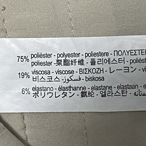 Zara Cream Pleated Tapered Hi-Rise Button Pants Lined Trousers Large L (36x26) - Picture 4 of 9